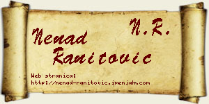 Nenad Ranitović vizit kartica